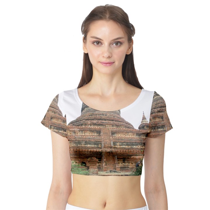 MINGALAZEDI Short Sleeve Crop Top