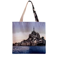 Le Mont St Michel 2 Zipper Grocery Tote Bags