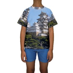 Himeji Castle Kid s Short Sleeve Swimwear