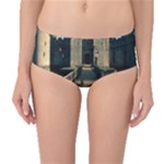 BODIAM CASTLE Mid-Waist Bikini Bottoms