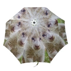 White Lion Cub Folding Umbrellas