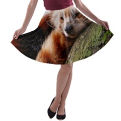 Red Panda A-line Skater Skirt