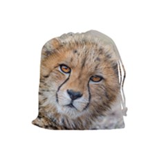 Leopard Laying Down Drawstring Pouches (large) 