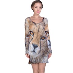 Leopard Laying Down Long Sleeve Nightdresses