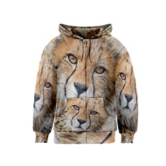 Leopard Laying Down Kids Zipper Hoodies by trendistuff