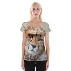 Leopard Laying Down Women s Cap Sleeve Top