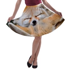 Baby Fox Sleeping A-line Skater Skirt