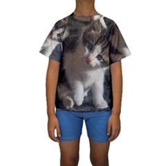 Questioning Kitty Kid s Short Sleeve Swimwear