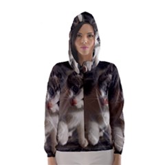 Questioning Kitty Hooded Wind Breaker (women)