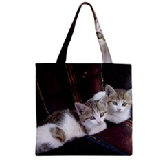 Kitty Twins Zipper Grocery Tote Bags