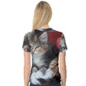 COMFY KITTY Women s V-Neck Sport Mesh Tee View2