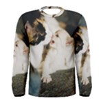 CALICO CAT AND WHITE KITTY Men s Long Sleeve T-shirts