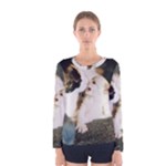 CALICO CAT AND WHITE KITTY Women s Long Sleeve T-shirts