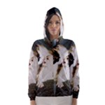 CALICO CAT AND WHITE KITTY Hooded Wind Breaker (Women)