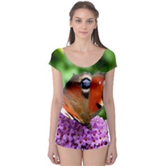 Peacock Butterfly Short Sleeve Leotard by trendistuff