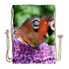 Peacock Butterfly Drawstring Bag (large)