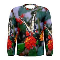 Butterfly Flowers 1 Men s Long Sleeve T-shirts by trendistuff