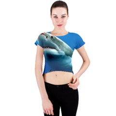 Great White Shark 3 Crew Neck Crop Top