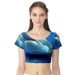 Great White Shark 3 Short Sleeve Crop Top