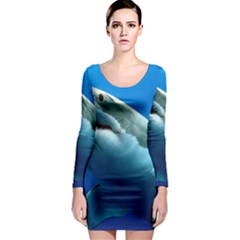 Great White Shark 3 Long Sleeve Bodycon Dresses