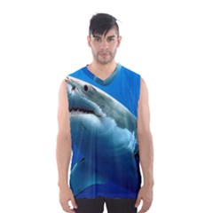 Great White Shark 3 Men s Basketball Tank Top by trendistuff