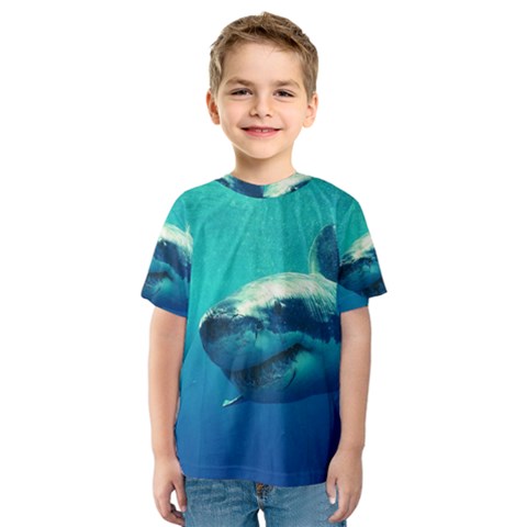 Great White Shark 1 Kid s Sport Mesh Tees by trendistuff