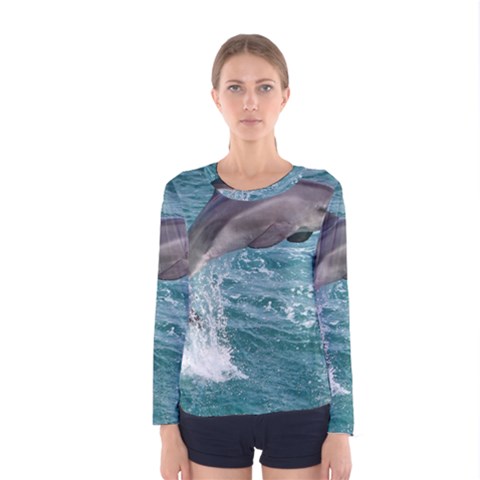 Dolphin Women s Long Sleeve T-shirts by trendistuff