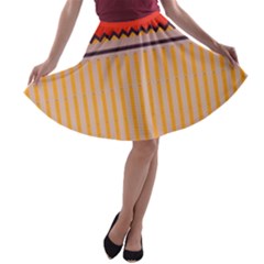 Stripes And Chevrons A-line Skater Skirt