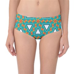 Triangles And Other Shapes Pattern Mid-waist Bikini Bottoms