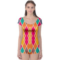 Symmetric Rhombus Design Boyleg Leotard (ladies)