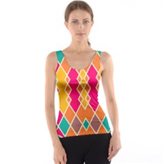 Symmetric Rhombus Design Tank Top