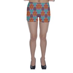 Stars And Honeycombs Pattern Skinny Shorts