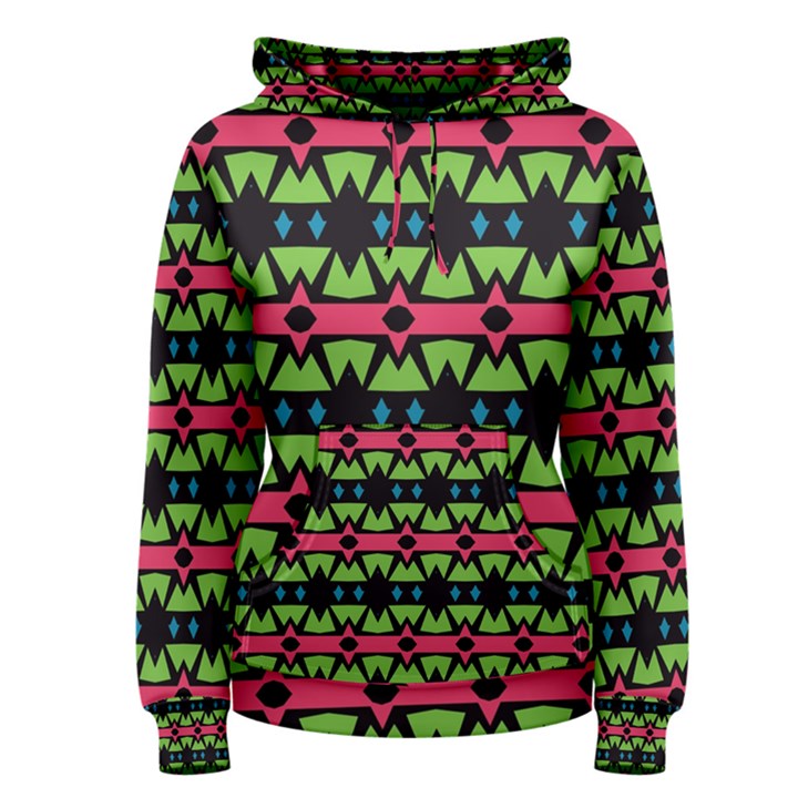 Shapes on a black background pattern Women s Pullover Hoodie