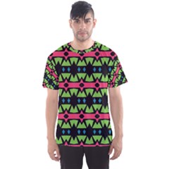 Shapes On A Black Background Pattern Men s Sport Mesh Tee