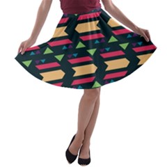 Triangles And Other Shapes A-line Skater Skirt