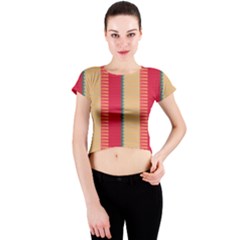 Stripes And Other Shapes Crew Neck Crop Top