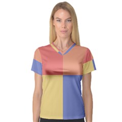 4 Squares Women s V-neck Sport Mesh Tee