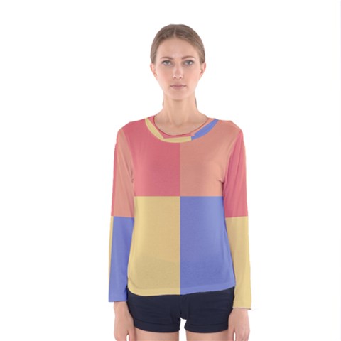 4 Squares Women Long Sleeve T-shirt by LalyLauraFLM