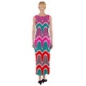 Waves pattern Fitted Maxi Dress View2