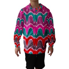 Waves Pattern Hooded Wind Breaker (kids) by LalyLauraFLM