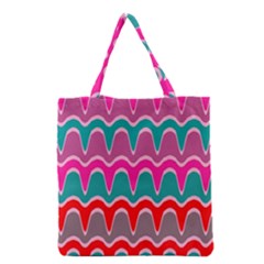 Waves Pattern Grocery Tote Bag