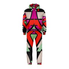 Shapes In Retro Colors Hooded Jumpsuit (kids)