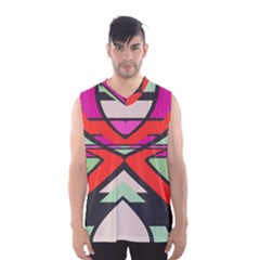 Shapes In Retro Colors Men s Basketball Tank Top