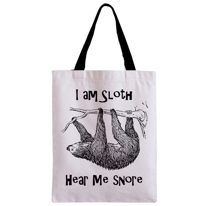 Sloth Zipper Classic Tote Bags