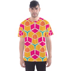 Shapes in retro colors pattern Men s Sport Mesh Tee