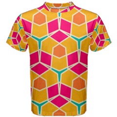 Shapes in retro colors pattern Men s Cotton Tee