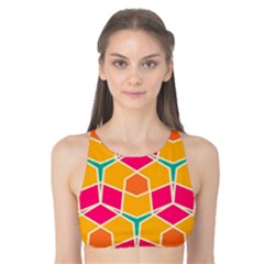 Shapes in retro colors pattern Tank Bikini Top