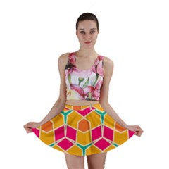 Shapes in retro colors pattern Mini Skirt