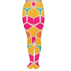 Shapes in retro colors pattern Tights