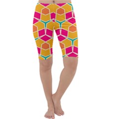 Shapes in retro colors pattern Cropped Leggings